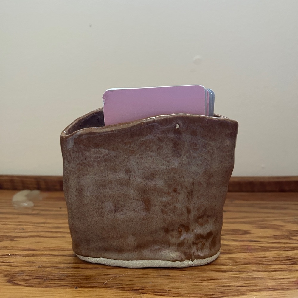 Handcrafted Brown Ceramic Holder